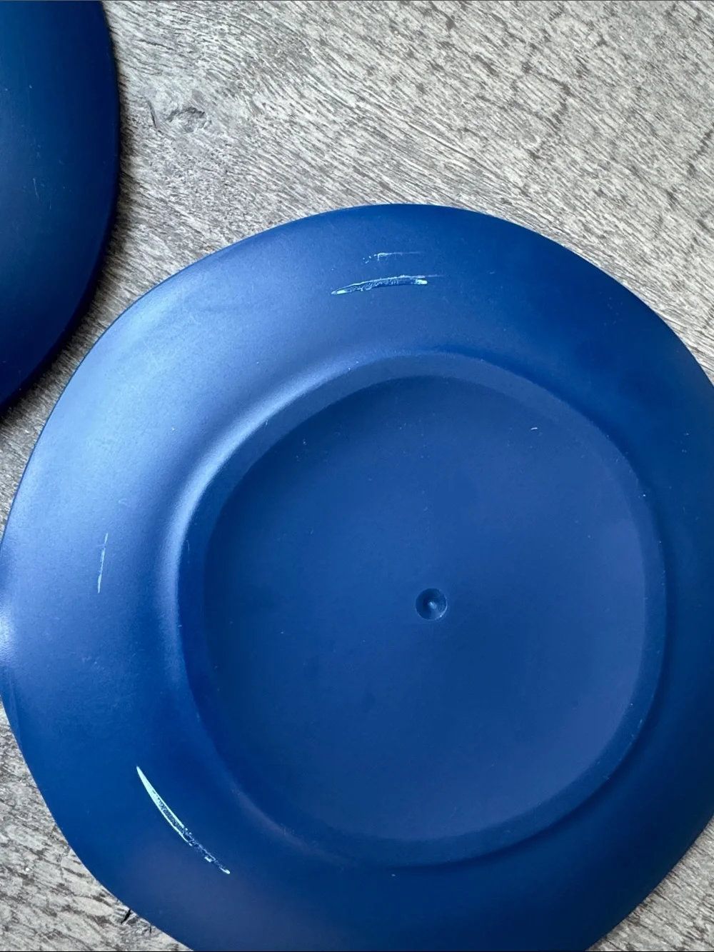 Set of 4 Colorful Heavy Duty Plastic Plates - Teal & Navy 10.5” round